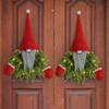 Creative Glowing Faceless Santa Claus Christmas Wreath For Festive Door Decor