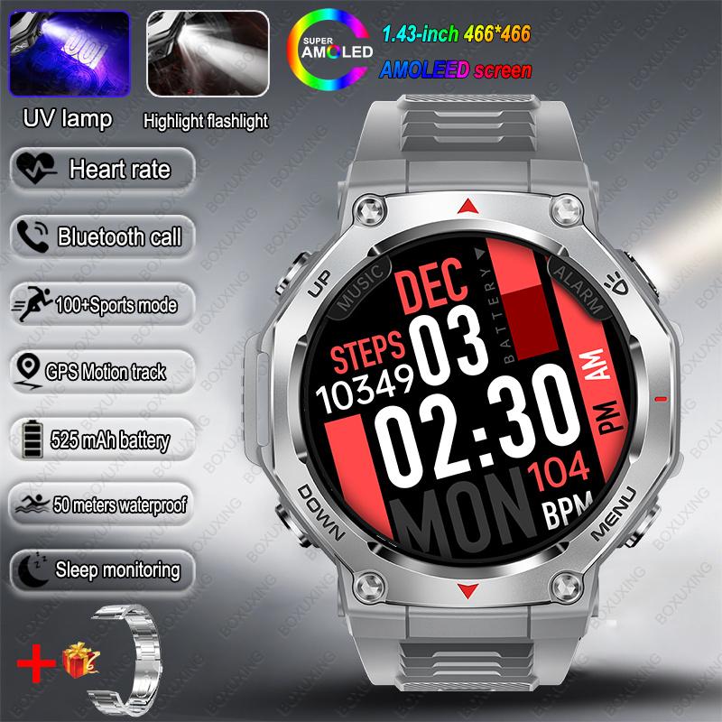 NEW For T-Rex3 Smart Watch Men 10ATM IPX8 Waterproof Smart Watches Compass Altimeter Barometric 1.43'' AMOLED Bracelet