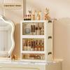 Cosmetic Storage Box Desktop Drawer Type Dust-proof Stackable & Collapsible Large Organizer Box with Transparent Double-door