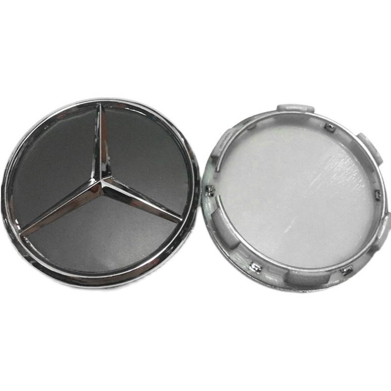 Mercedes 60mm Wielnaafdop Embleem - Zwart