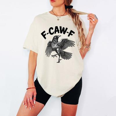 Crow F-Caw-F Birds Animals Womens T-Shirt Engraving Graphic Tee