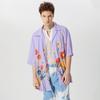 INCERUN Men Floral Printed Short Sleeve Hawaiian Shirts Oversized Lapel Buttons Tops