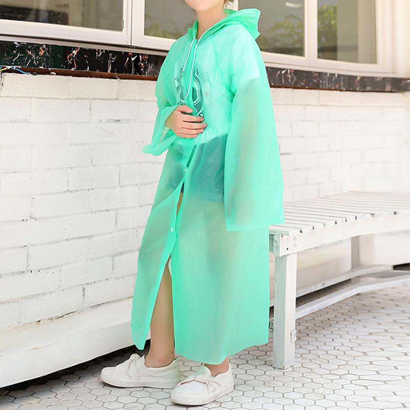 

1 шт. Детская куртка, пальто, дождевик с капюшоном, водонепроницаемое пончо, однотонный дождевик, ПВХ зелёный