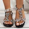 Women's Sandals Bohemia Style PVC Sandals Flat Summer Shoes Women 2025 New Summer Sandals Beach Summer Footwear Sandalias Mujer