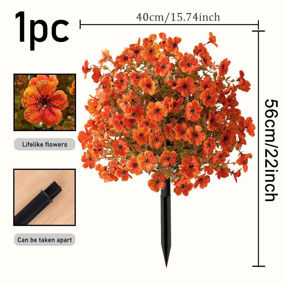 Artificial Flowers Topiary Ball Flowers Garden Plant Decor Realistic Fake Greenery Bushes With Ground Stakes For Outdoor Garden фиолетовый