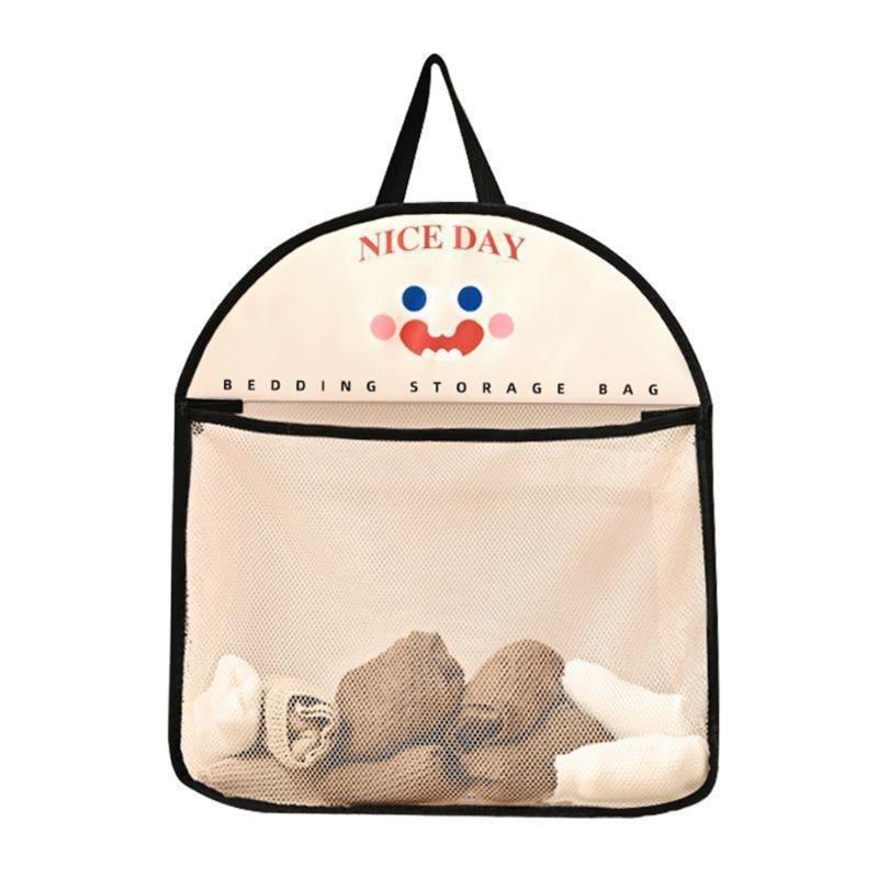 

Multiple Compartment Laundry Bag With Breathable Net Designs Vertical Clothing Holder Home Arrangement чёрный