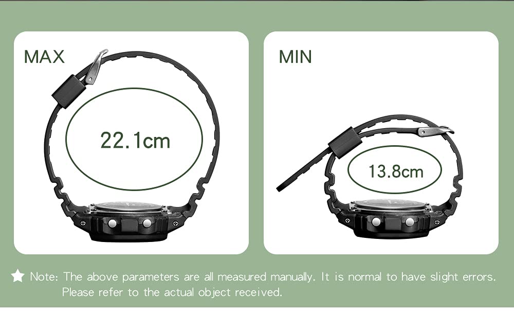 un bel tocco Digital Watch for Men and with LED and 8 Colors Women, Alarm, Stopwatch, Backlight, (White-Black)