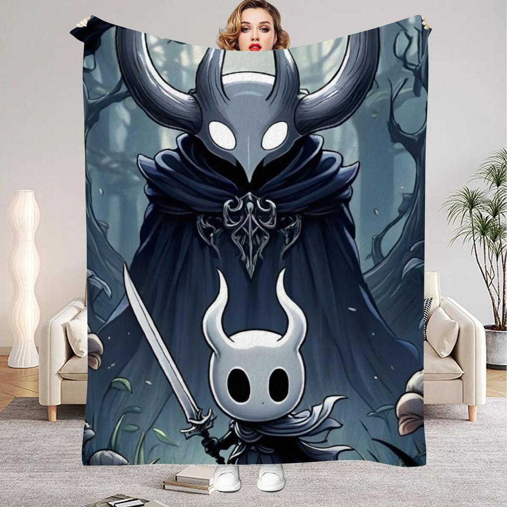 Hollow Knight Blanket Cartoon Game Printed Flannel Blanket for Home Living Room Bedroom Decor New Year Christmas Gift for Fans