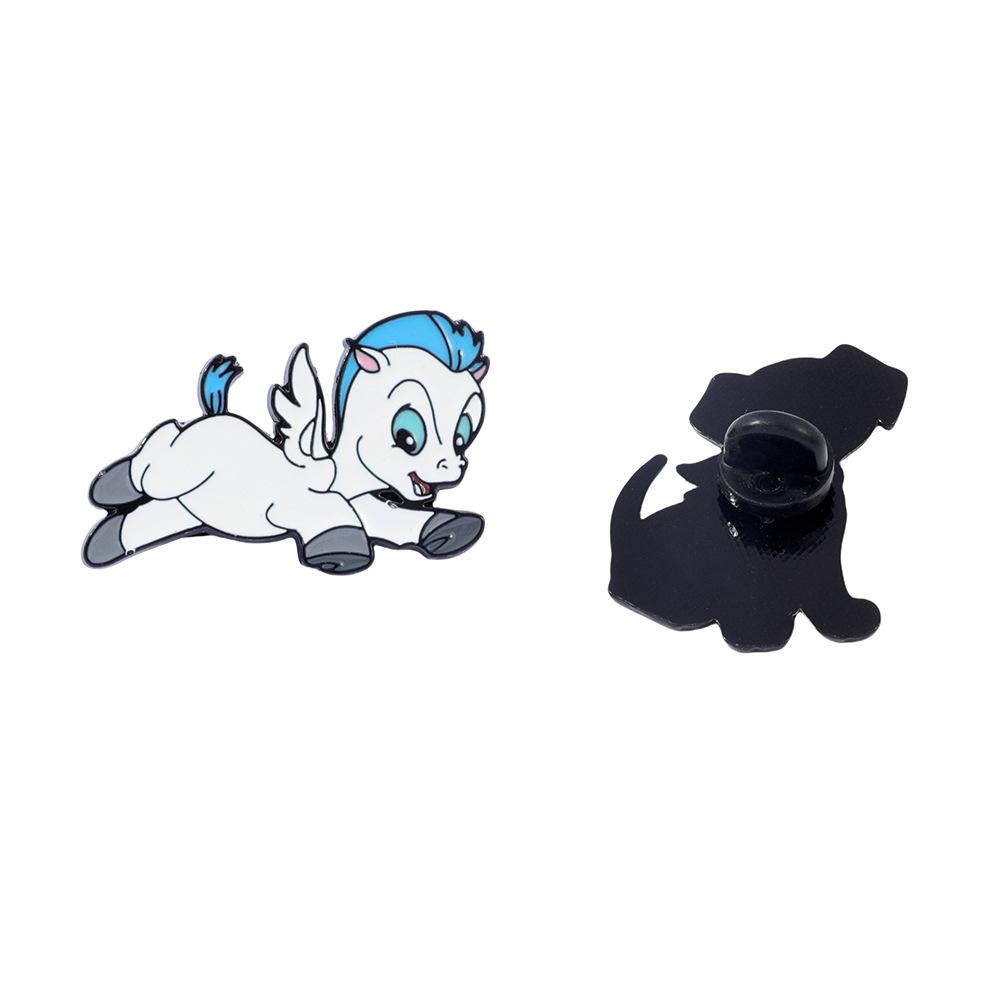 Cute European and American cartoon characters Metal badges Spotted dog Rainbow pony Alloy Oil Drip Brooch Pin