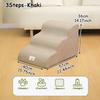 Dog Stairs Ramp for Bed 3/4-Step Dog Steps for High Bed & Couch Pet Steps for Small Dogs Cats Non-Slip Balanced Dog Indoor Ramp
