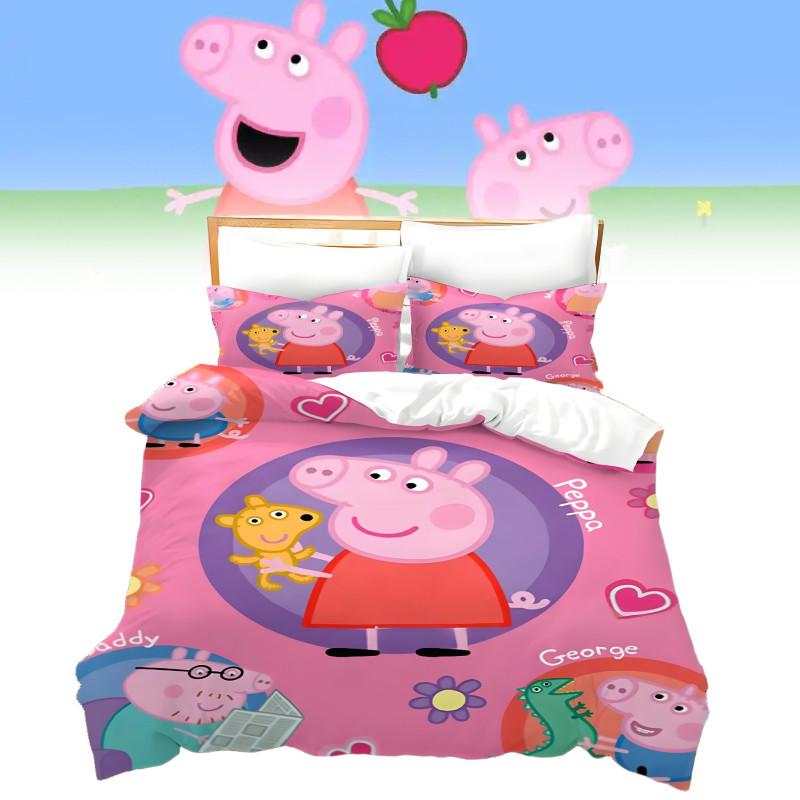 Kreslený 3D Dětský Prase Povlak na přikrývku Povlak na polštář Jednolůžkový Dvojlůžkový Ložní set Dárek