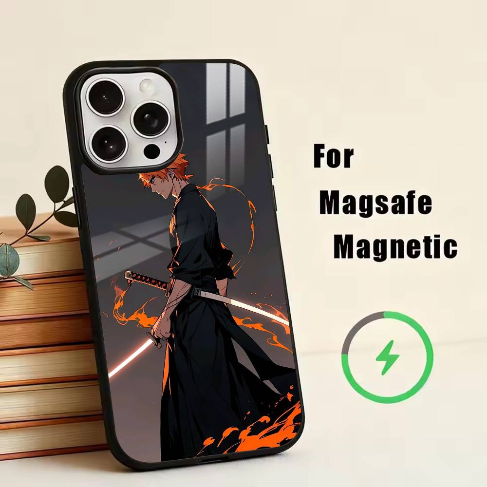 Anime Bleach Kurosaki I-Ichigo Phone Case For iPhone17,16,15,14,13,12,11 Plus,Pro Magnetic For Magsafe Wireless Charging