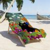 Art Black Cat In Flowers Garden Towel Soft Pool Gift For Travel Gym Shower Camping Quick Dry Sports Large Beach Towels