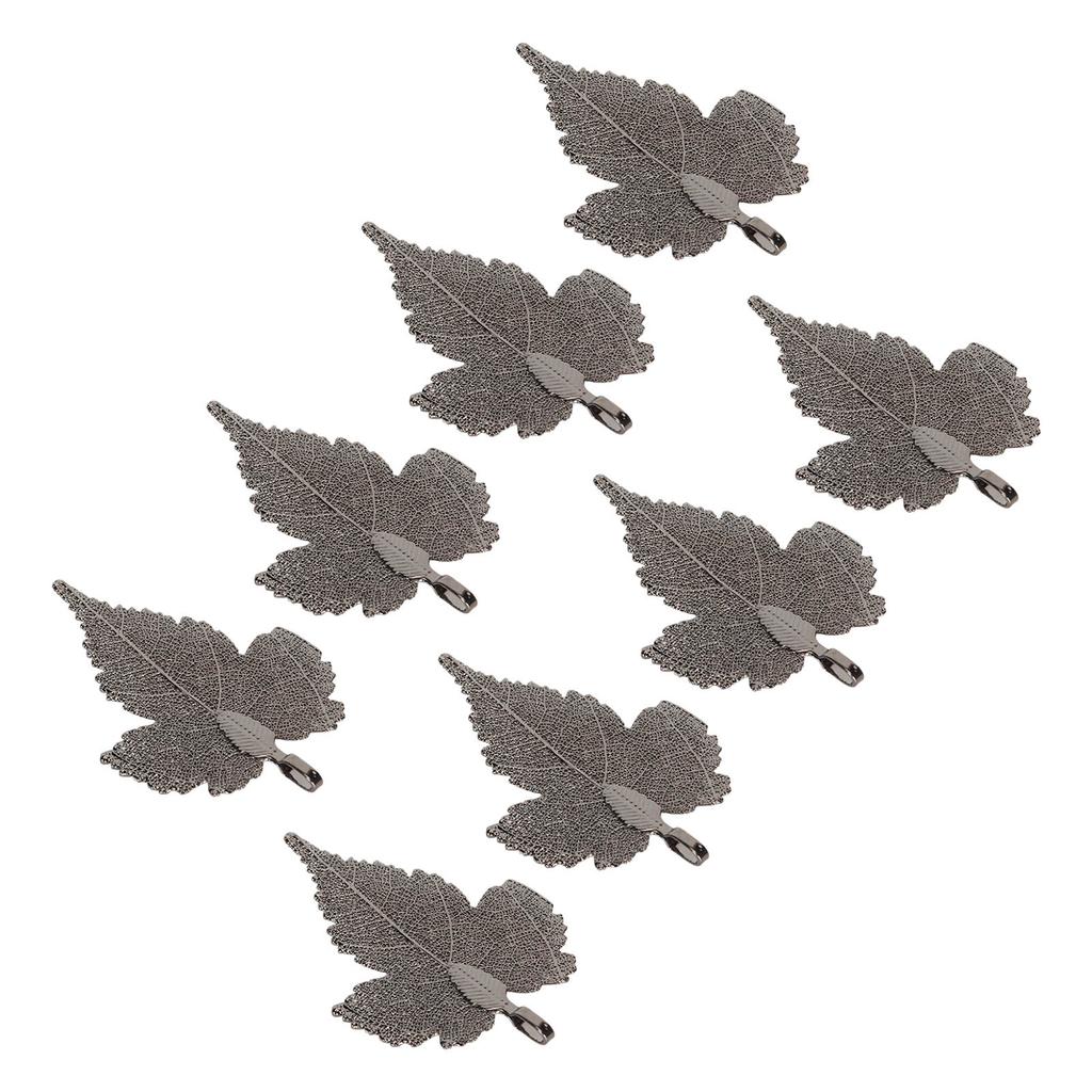 8pcs Maple Leaf Pendant DIY Handcraft Electroplating Leaf Jewelry Pendant for Earrings Necklaces Anklets Silver Black