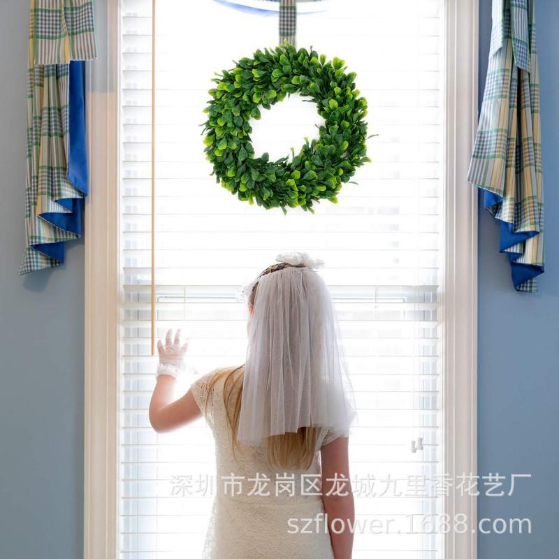 Artificial Jasmine Wreath Door Decor Large Plastic Floral Ring Semi-Handmade American Style Wedding Home Decoration