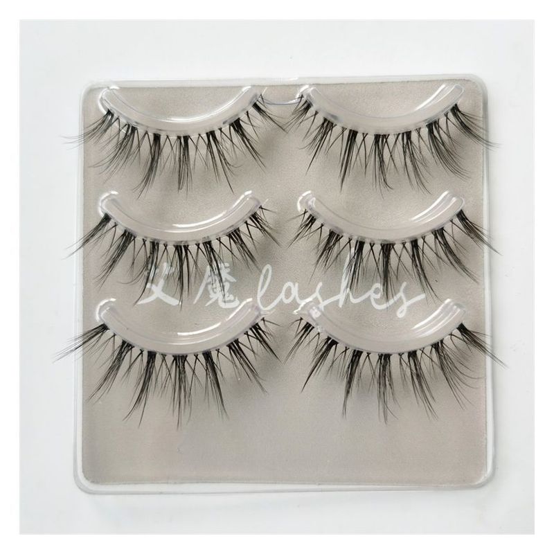 Aimo - Set of 3 Pairs: Natural Criscross False Eyelashes (C27)