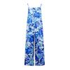 Wide Leg Overalls For Women Casual Loose Sleeveless Print Button Long Pant Romper Jumpsuit With Pockets