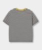 Yujen Ribbed Color Block Stripe Short Sleeve T-Shirt_4 Color