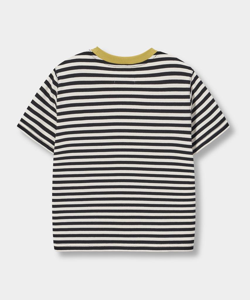 Yujen Ribbed Color Block Stripe Short Sleeve T-Shirt_4 Color
