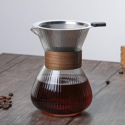 SHIHEER Coffee Unbreakable Drip Coffee Large Capacity 400ml Coffee Glass with High Boron Silica Glass No Paper Coffee Filters Coffee Server Hand