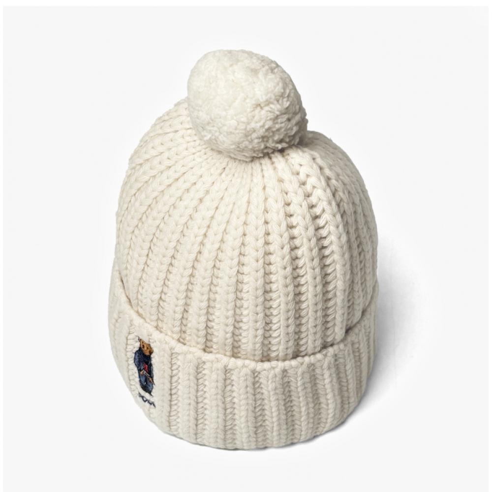 Polo Ralph Lauren Wc0522 105 Solid Denim Bear Pom Pom Beanie