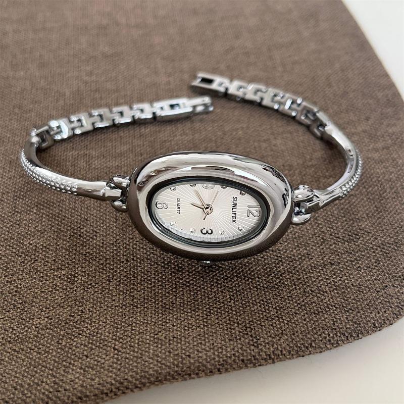 Orologio da polso di lusso da donna in quarzo dorato con cinturino in acciaio, orologio da polso analogico con quadrante ovale, orologi da donna, Dropshipping
