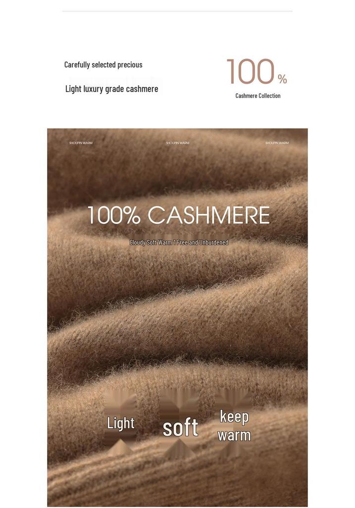 2025 Autumn/Winter Women's High Neck 100% Pure Cashmere Soft Knit Sweater - Thick, Skin-Friendly Inner Layer.