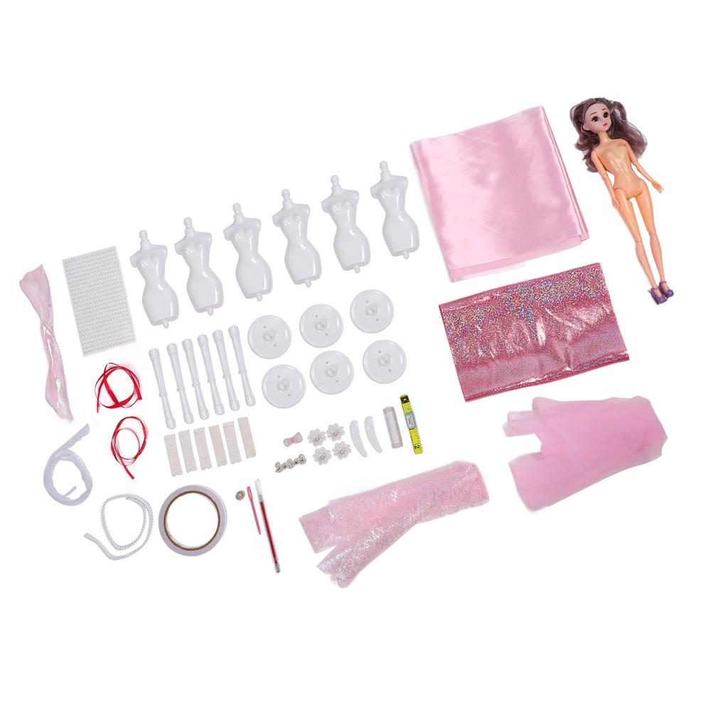 Puppenkleider-Bastelset mit 6 Puppenpuppen – Material für Mädchen