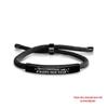 Stainless Steel Black Red Woven Rope Bracelet - Trendy European and American Fashion, Engraved, Christmas Gift