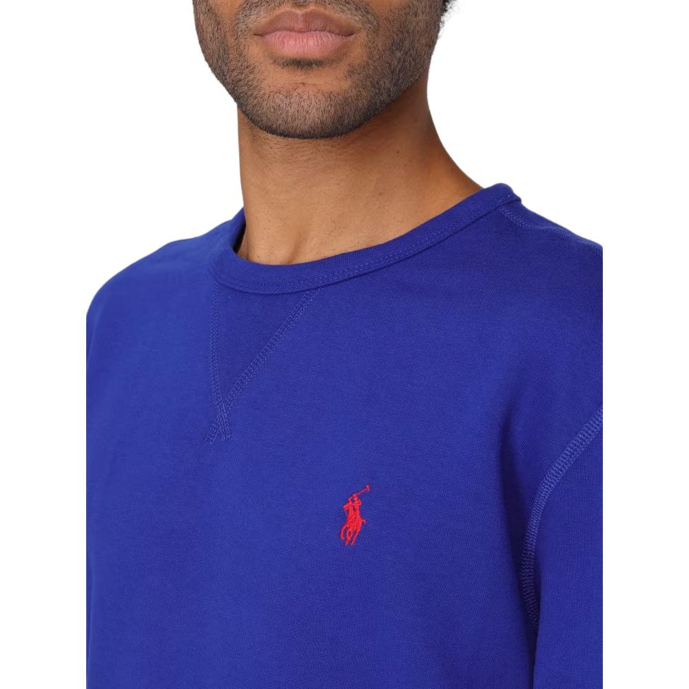 Polo Ralph Lauren Logo Embroidered Crew Neck Pullover Drop Shoulder Long Sleeve Sweater Men Sweater Blue 710766772-014