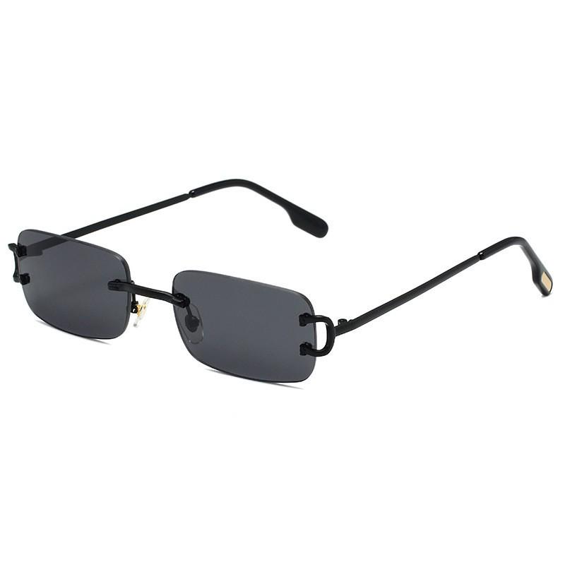Retro Rimless Square Ocean Lens Sunglasses - Fashionable Cut-Edge Design