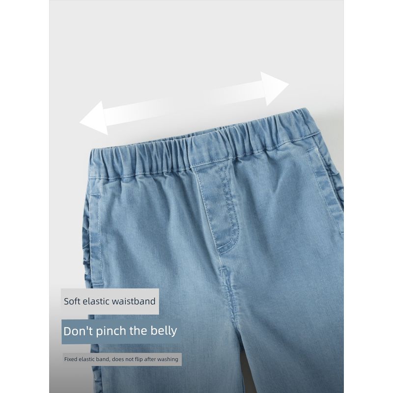 David Bella Kidsren's Denim Pants 2026 Spring New Style Girls' Pants Straight Wide-Leg Pants Casual Pants