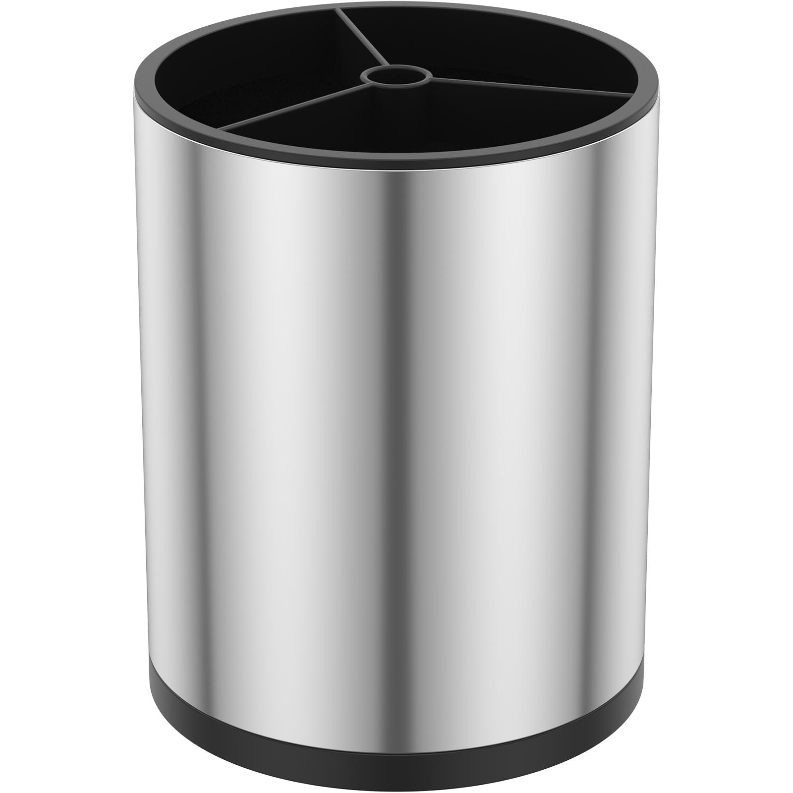 

Большая вращающаяся на 360° подставка для столовых приборов из нержавеющей стали, подставка для палочек, ложек, вилок и посуды, кухонное ведро для хранения. серебряный