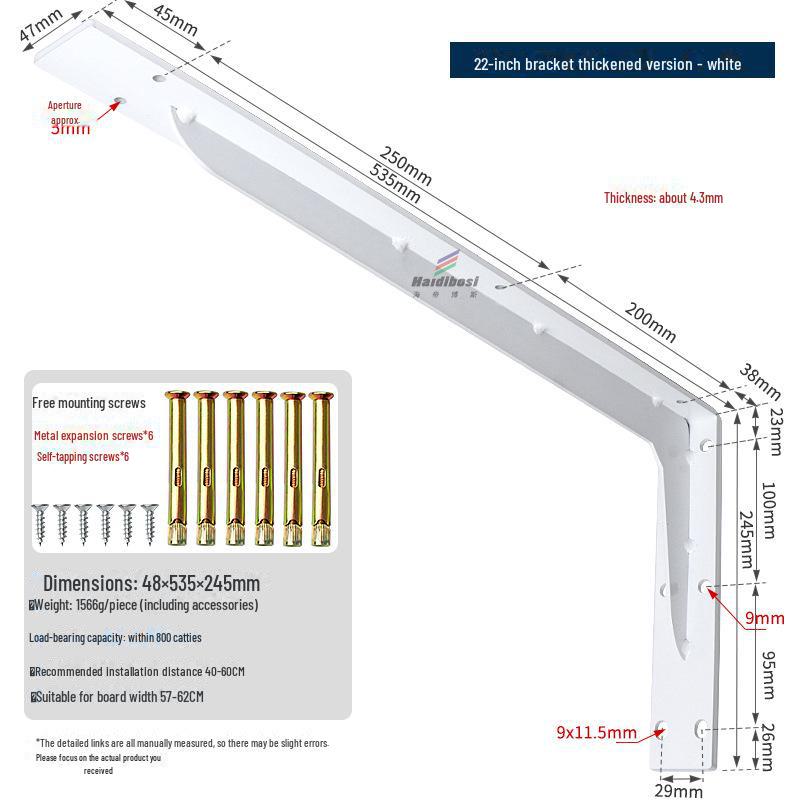Suport de perete triunghiular rezistent pentru instalarea ascunsă a unui dulap TV