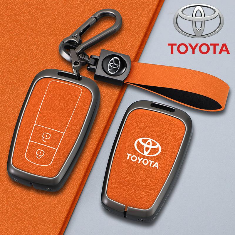 2026 Gorące Do Toyota Kołpaki Kół Ze Stopu+Skóra Etui na Kluczyk Samochodowy Pokrowiec Muszla Brelok Do Toyota Prius Camry Corolla CHR C-HR RAV4 Land Cruiser