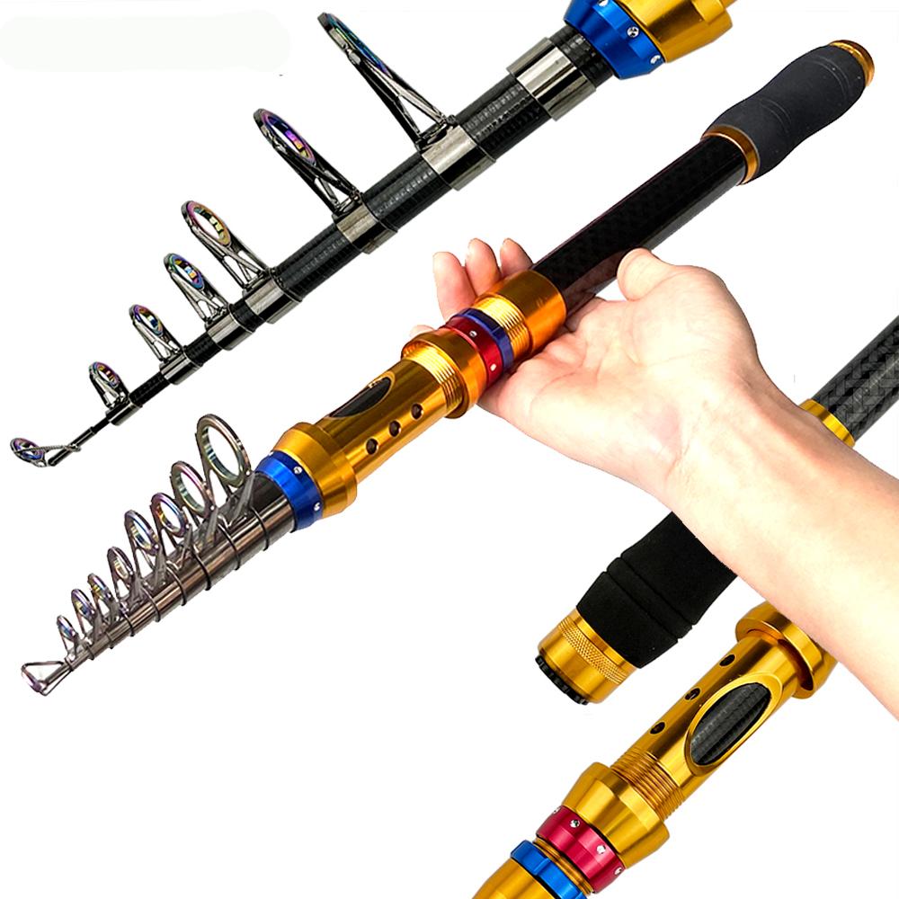 1.8m-3.6m Telescopic spinning rod carbon Fishing Rod Telescopic Fishing Rod Portable Bass Fishing Rods for Trout Carp Fishing Fishing Tackle