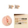 Stainless Steel Geometric Zirconia Earrings Set For Men Women Summer