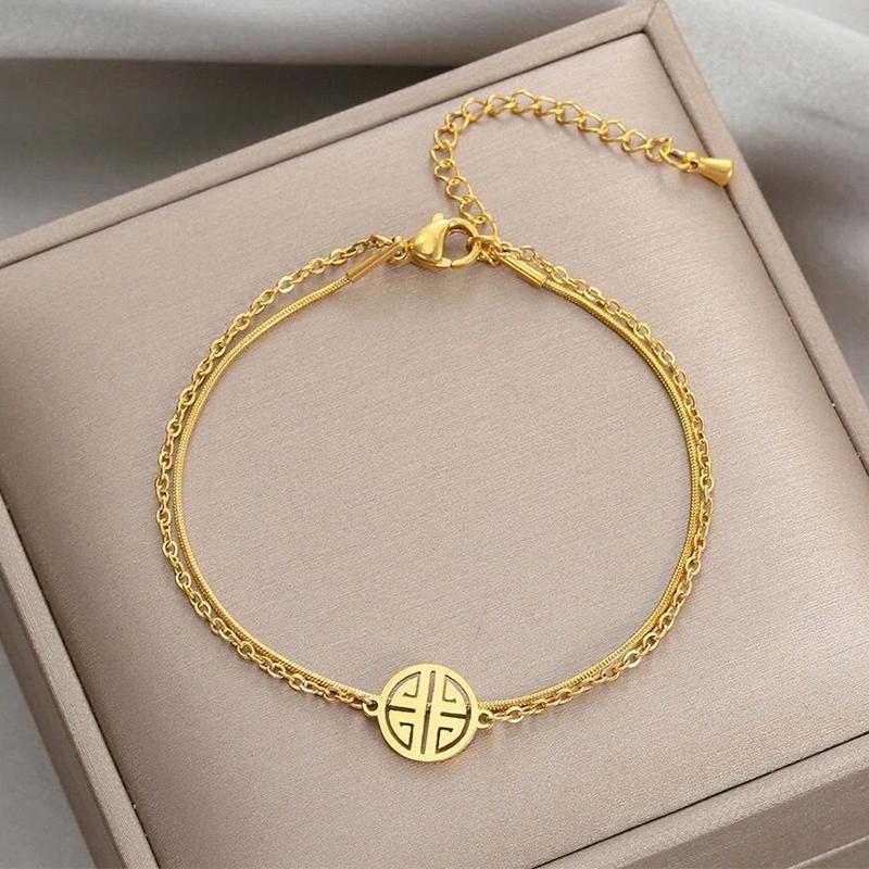 A vintage double chain lucky bracelet for men and women, perfect for holiday gifts, birthday gifts, and daily wear