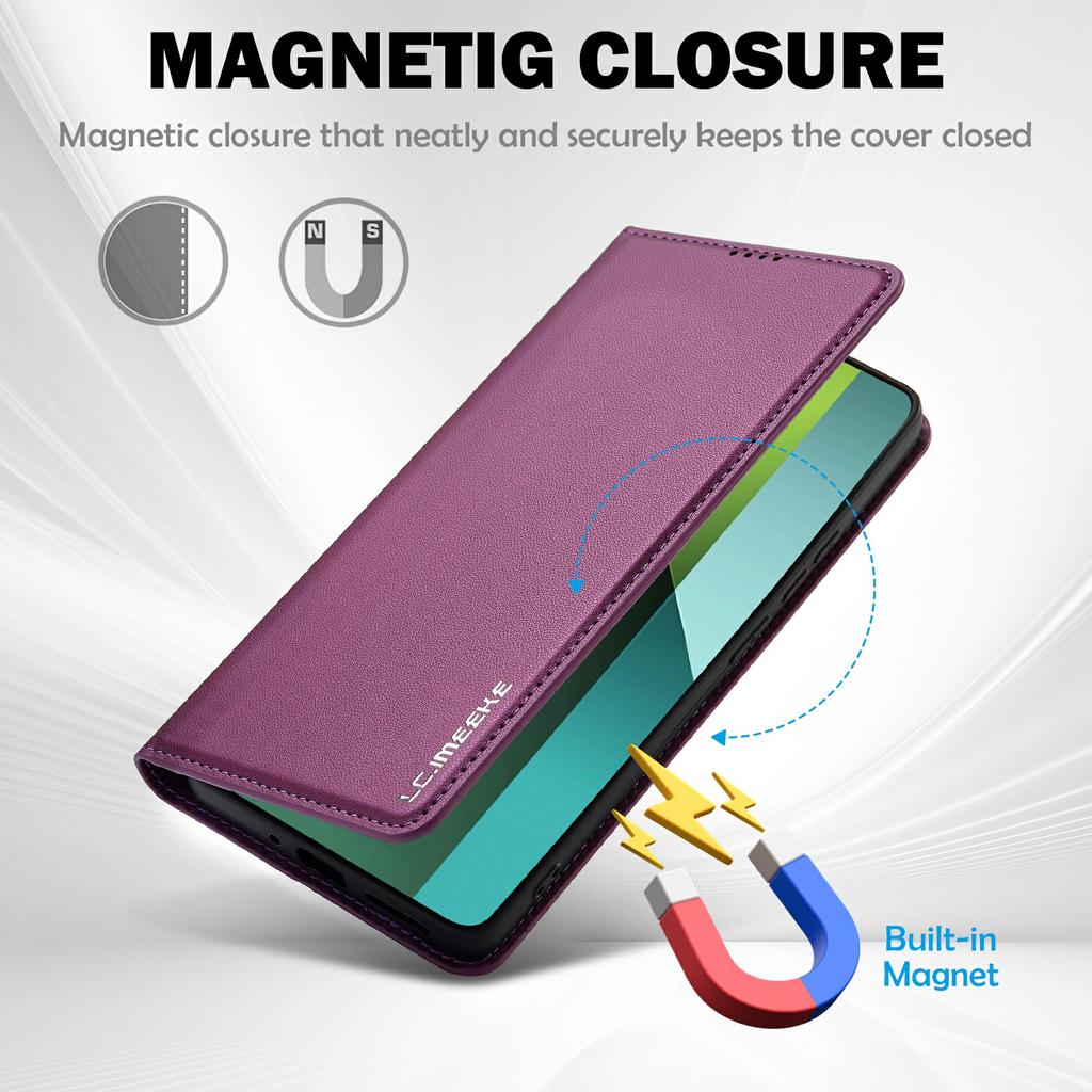 LC.IMEEKE L1 Series for Xiaomi Poco M6 Pro 4G/Redmi Note 13 Pro 4G Case PU Leather Wallet Stand Phone Cover