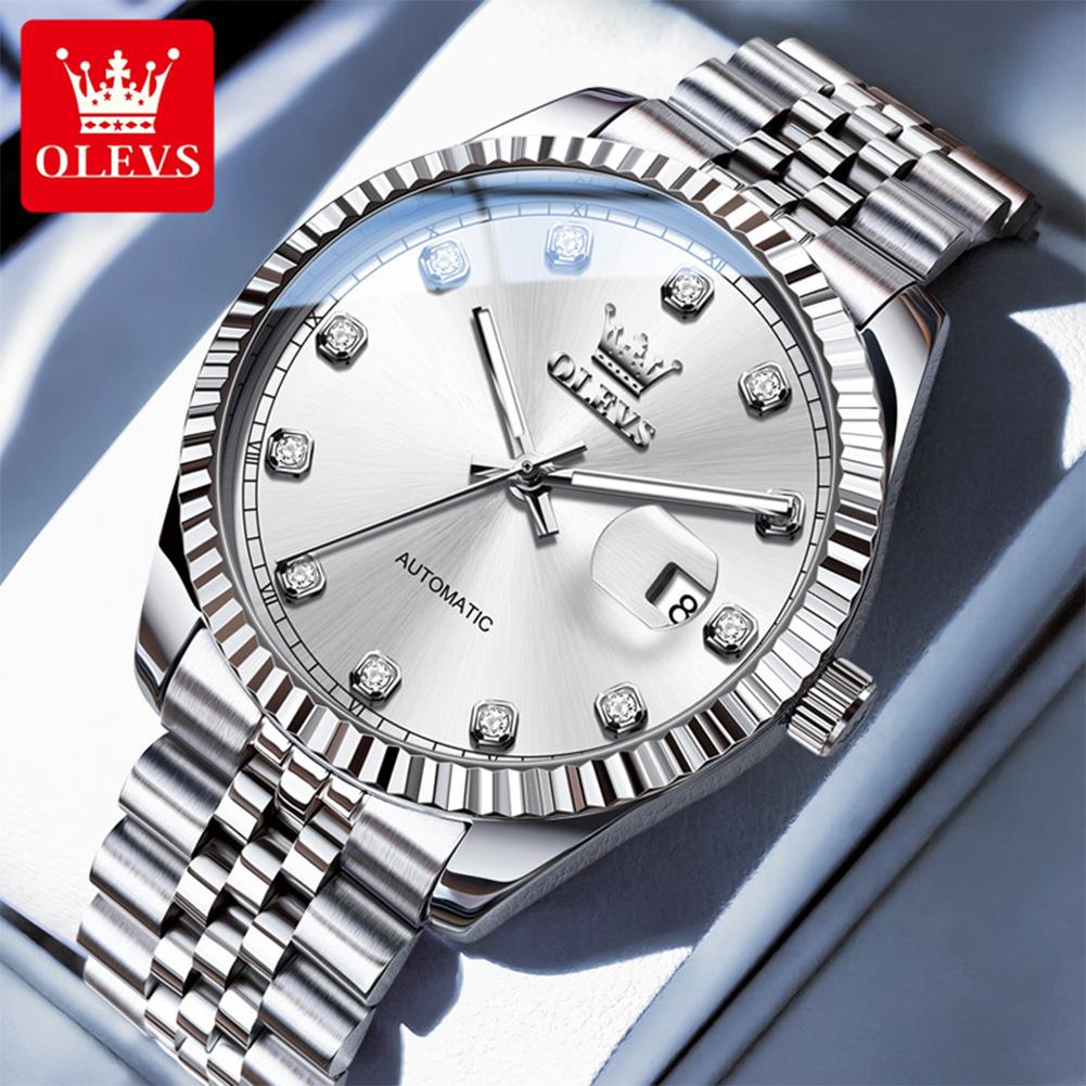 OLEVS 6743 Automatic Man Watch Original Luxury Brand Mechanical Watch Auto Date Waterproof Luminous Stainless Steel Men's Watch
