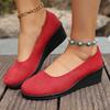 Fashion Comemore Spring Autumn Solid Colour Shallow Mouth Single Shoes for Women Casual Suede Soft Bottom Wedges Heel Women's Shoes