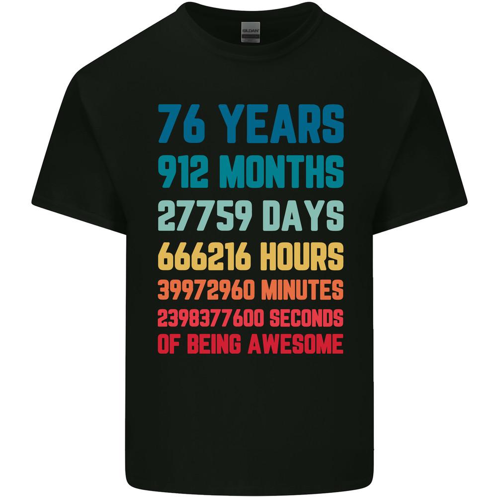 

76th Birthday 76 Year Old Mens Light Cotton T-Shirt Unisex T-Shirt Graphic Tee S