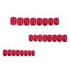 24 Pièces Ongle à Porter Rouge Court Carré Manucure Classique Couleur Unie Faux Ongle Pièce d'Ongle Portable