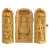Skládací krabička Ozdoba sochy Buddhy, Sochy Guanyin, 3,93" Dřevořezba Západní Sansheng Řemesla Kancelář Domácí dekorace dárek