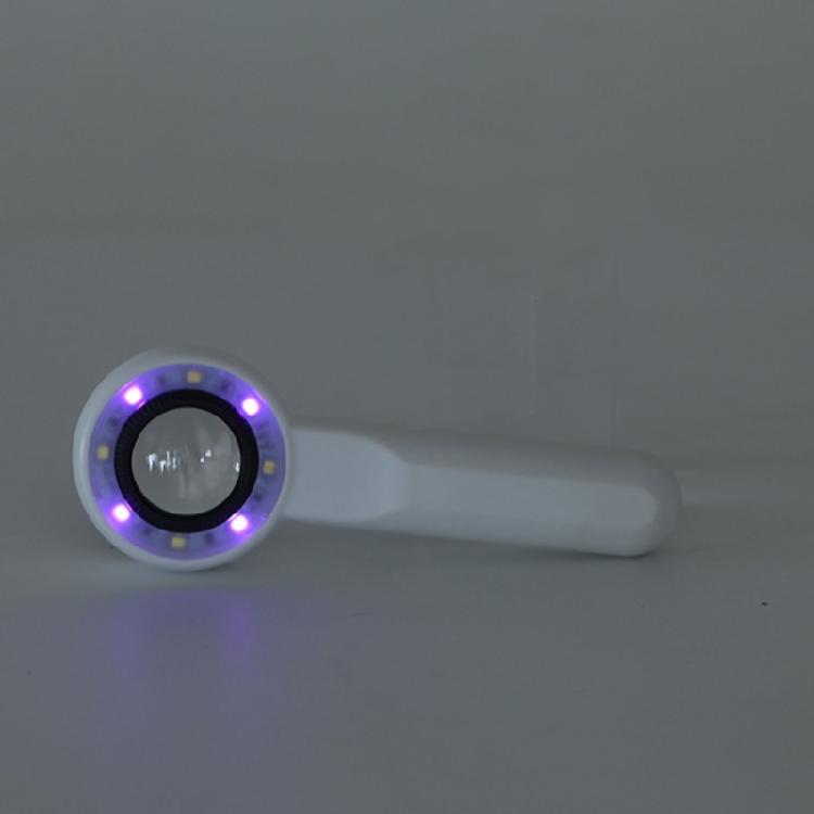 Practical Rechargeable Jewelry Magnifying Glass with High Power Lens and Light Functionality Handheld Loupe ABS Texture
