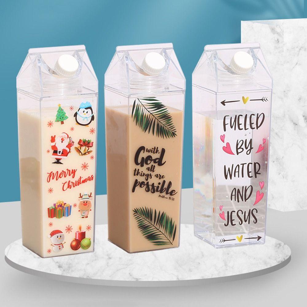 Outdoor Clear Transparent Large Capacity Water Bottle Drinking Bottle Milk Carton Plastic