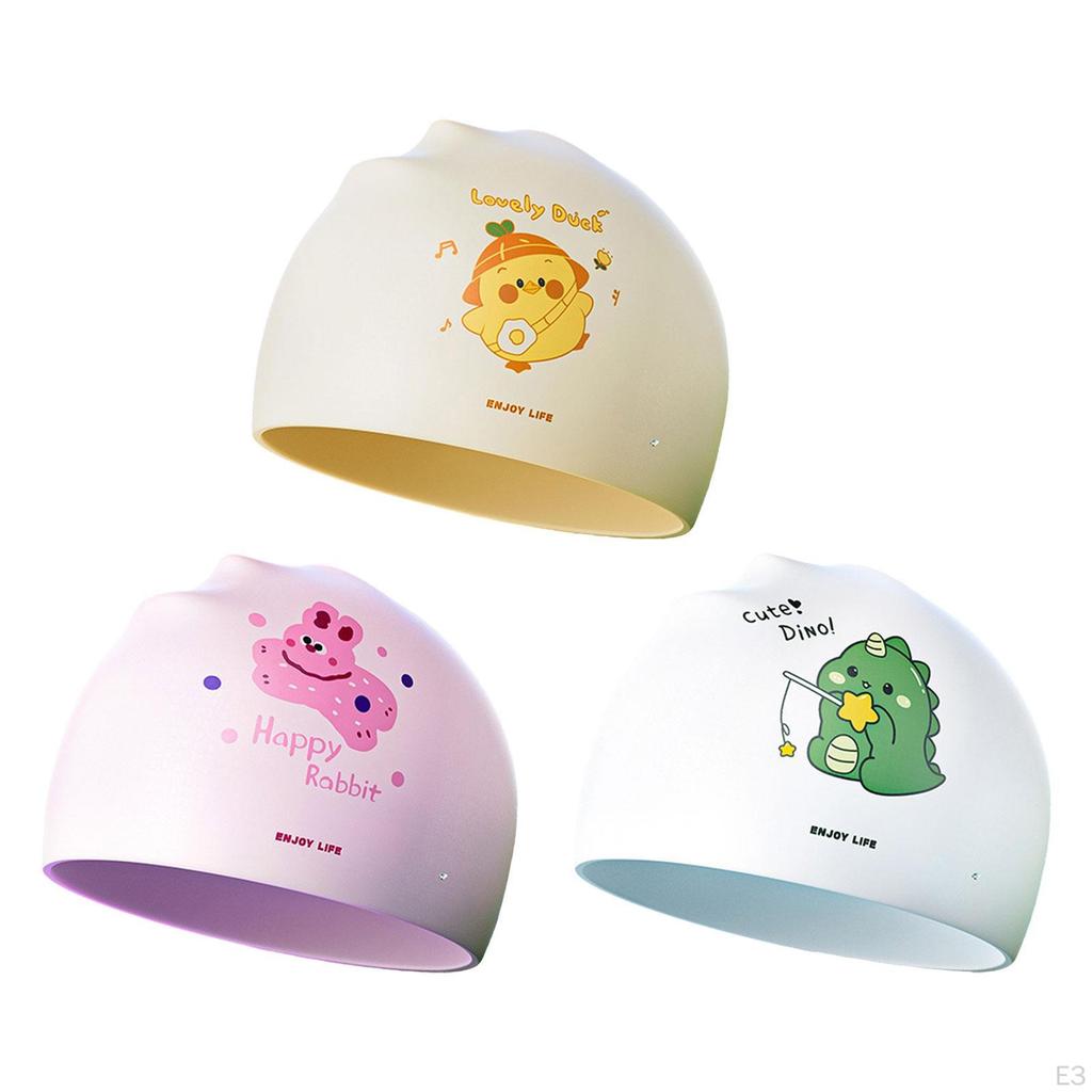 Cartoon Swimming Cap for Girls, Boys, Teenagers, Cap, Shower Diving, Beach, Surfing