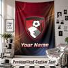 Custom Tapestry Wall Hanging, Bournemouth Football Personalized Name Text Home Wall Decor