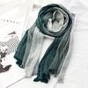 New 190*80cm Artistic Style Striped Cotton Linen Scarf Shawl Men's and Women's Same Style Mori Foulard En Mousseline Scarves