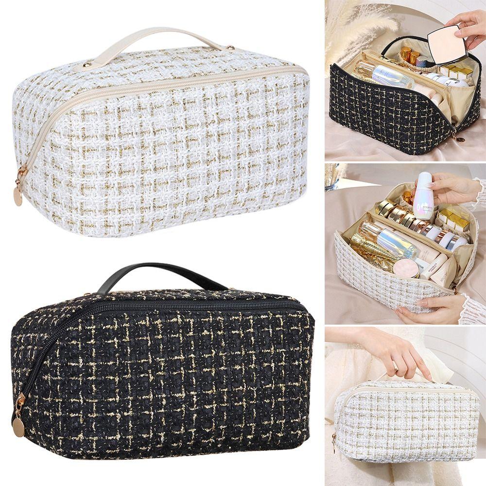 

Zipper Cosmetic Bag Solid Color Wash Bag Multifunction Makeup Case Travel